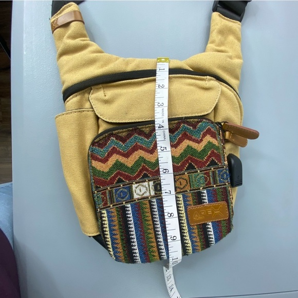 Apex tan crossbody sling travel festival bag with charger connection - Picture 12 of 15